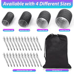 Shynek self-grip hair rollers close-up demonstrating the four distinct sizes from jumbo to small