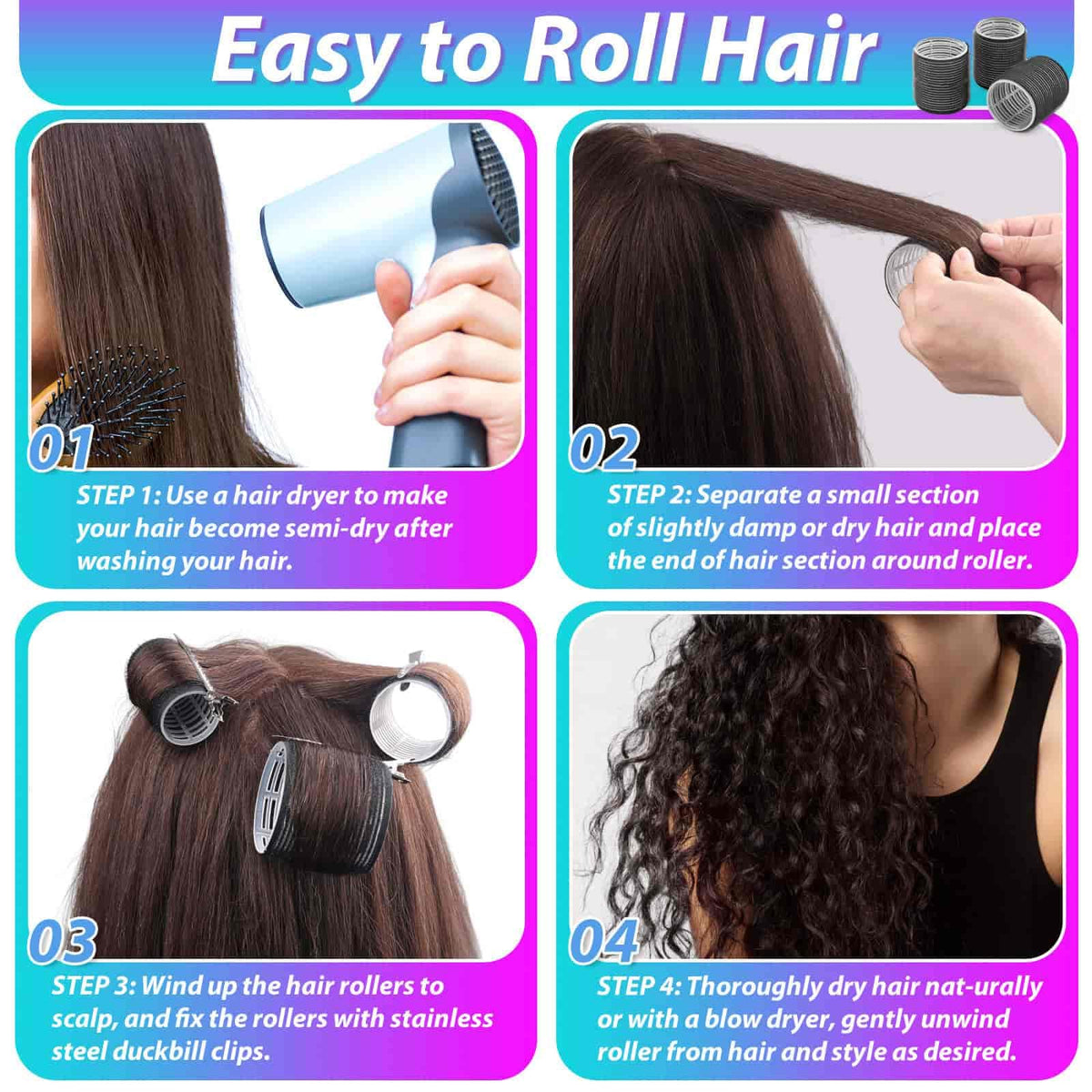 Shynek forty-eight piece hair styling kit laid out to display all rollers and clips for salon blowout at home