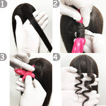 Washable and travel friendly satin sponge curlers showing their compact foldable design.
