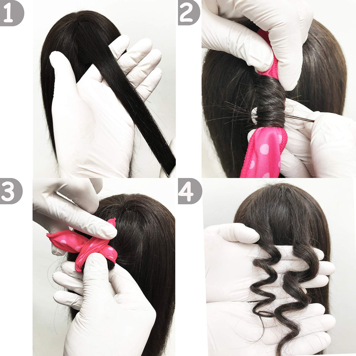 Washable and travel friendly satin sponge curlers showing their compact foldable design.