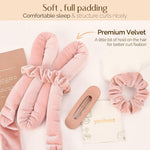 Yanibest pink velvet hair roller rod close up showing the soft texture.