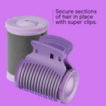Conair super clips and wire clips arranged next to the heated base unit.
