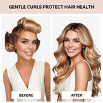 Overnight hair styling kit by Togayu displaying the premium brown satin hair bonnet used to reduce frizz.