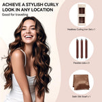 Togayu velvet heatless curlers set laid out showing all components including the flexible rods and matching sleep cap.