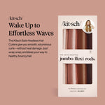 Close up view of the soft vegan satin texture on the Kitsch jumbo heatless curling rod.