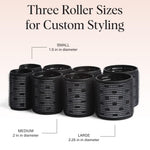 Kitsch ceramic thermal rollers being applied to hair for a blowout look