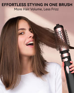 Full packaging view of the imported ANWA rotating hair dryer brush kit with all included styling accessories
