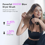 Slopehill travel hot air styler lifestyle shot highlighting the compact nine point five inch ergonomic handle.