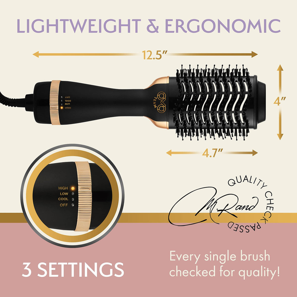 Authentic USA imported OMOteam black gold hair volumizer packaging box overview