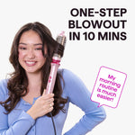 Wavytalk interchangeable heated round brush set displayed with three different barrel attachments for volume styling.