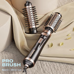Beautimeter hot air spin brush with two interchangeable styling attachments