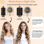 Side profile of the gold toned large volume styling attachment showing bristle spacing.