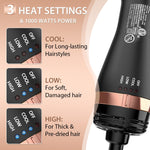Natrial hair straightening hot air brush packaging display showing the genuine imported beauty tool