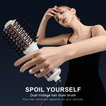 Madremía titanium round blowout styler volumizer tools displaying the bristle configuration and 360 swivel cord