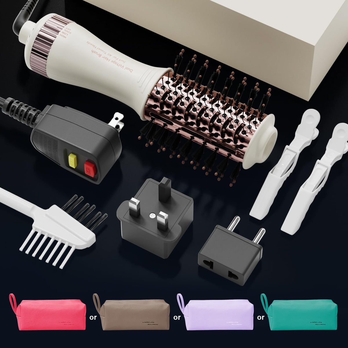 Madremía portable multi functional hair drying brush showing the lightweight base structure