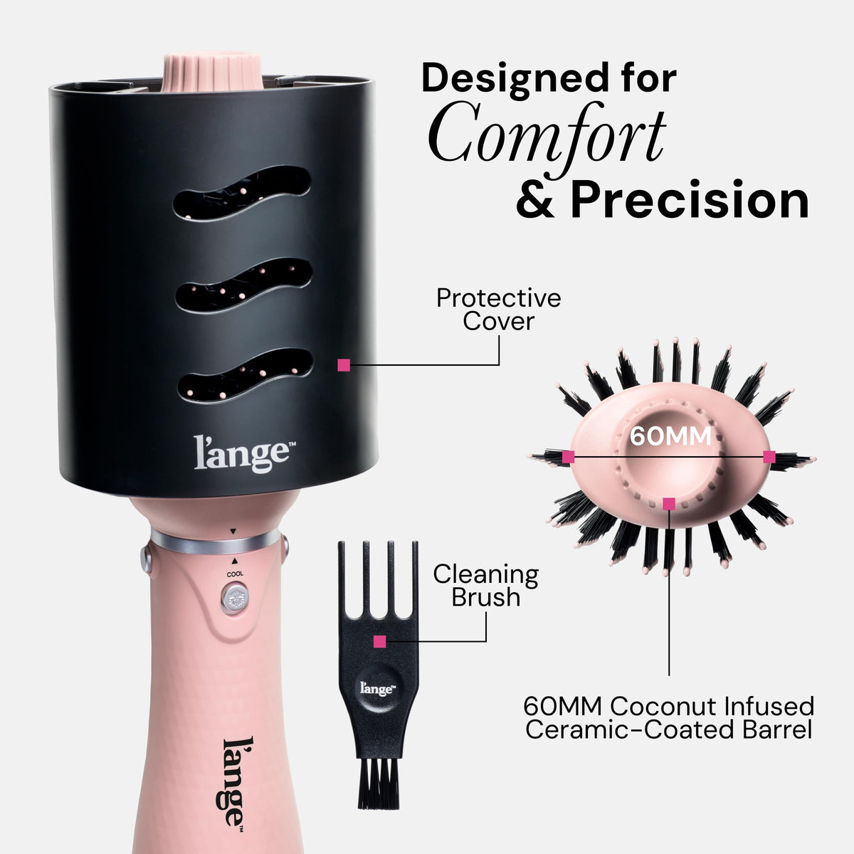 L'ANGE HAIR VolumeBoost authentic USA imported beauty tool packaging and product assembly details