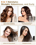 7MAGIC high speed hair dryer tool with six interchangeable styling attachments displayed on a sleek surface