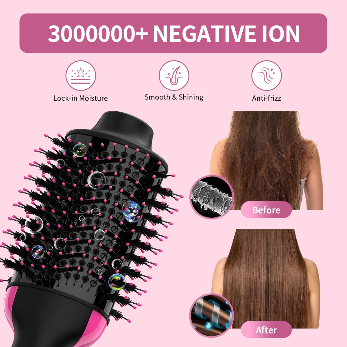 Umeely upgraded professional hair volumizer brush showing the 360-degree swivel cord attachment