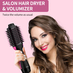 Umeely multi-functional hair styler brush resting on a vanity setup