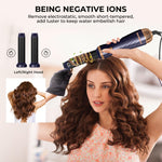 Close-up view of the negative ion blow dryer brush head illustrating the high-quality detangling bristles.