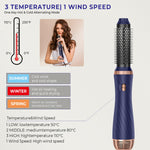 The power control buttons and ergonomic handle design of the upgraded multi-functional hair styling tool.