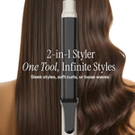 Hot Tools 2 in 1 multi use hair iron close up of the digital LED temperature controls