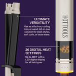 Hot Tools dual voltage hair straightener and curling iron tool displaying the long barrel design