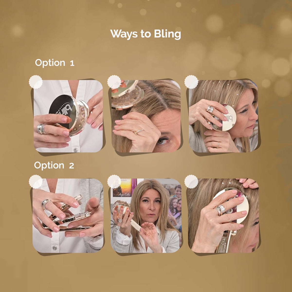 Demonstration of brushing out the hair jewelry safely without leaving any sticky residue
