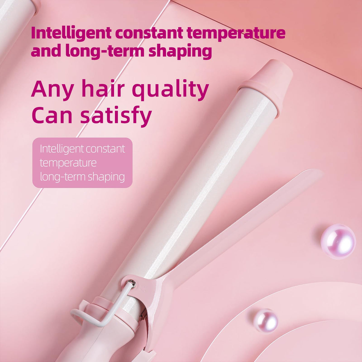 Authentic Conair USA imported pink curling iron packaging and device showcasing dual voltage specifications