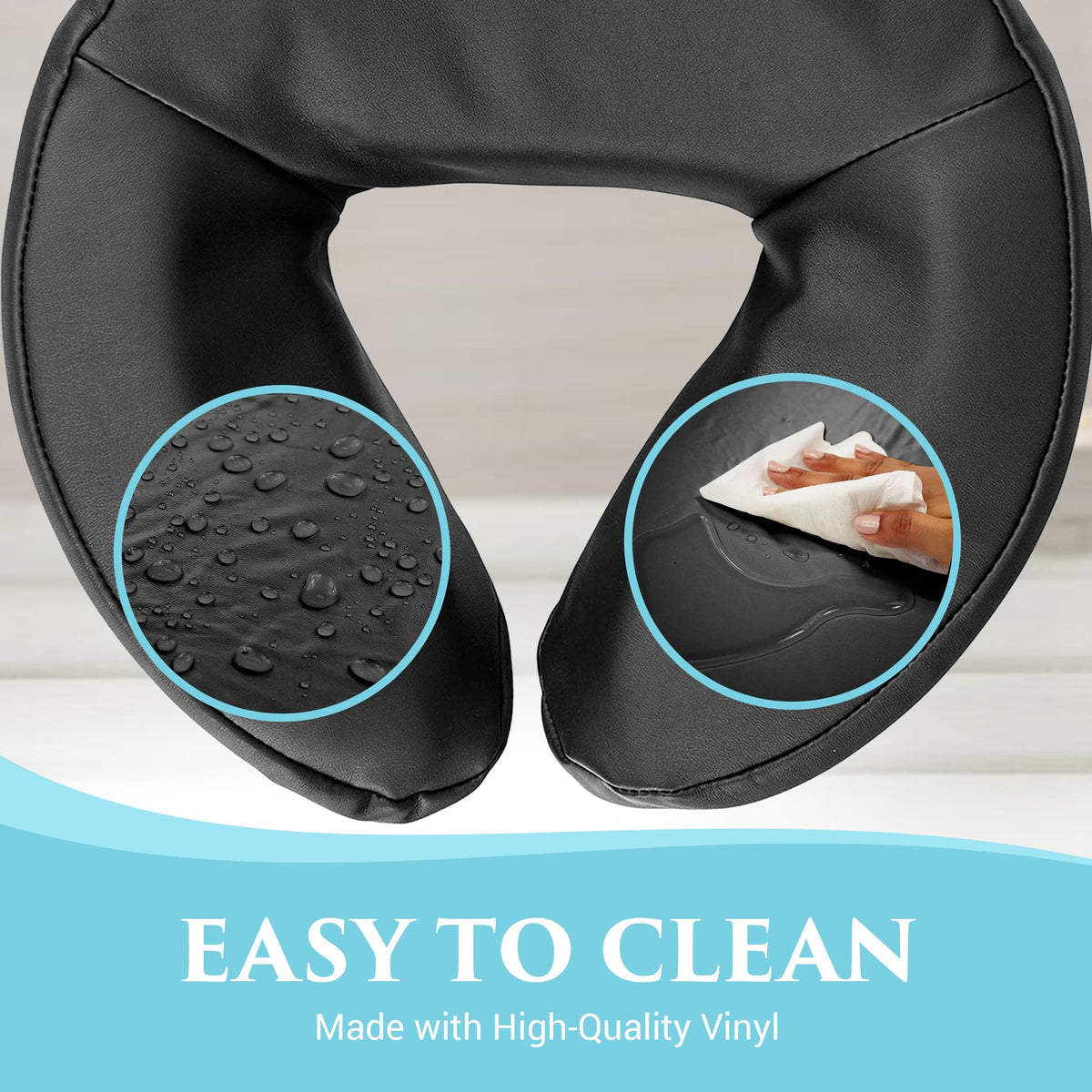 NRG U-shaped massage table cushion top down view