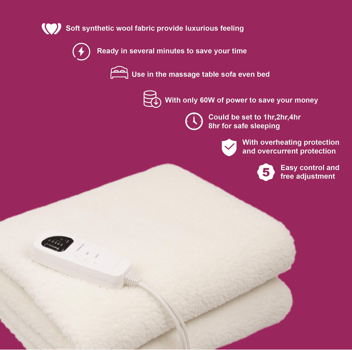 Close up of digital temperature controller for massage table warmer
