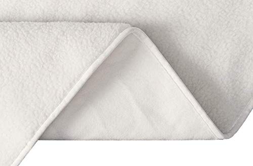 Side view of heating pad showing thick fleece construction
