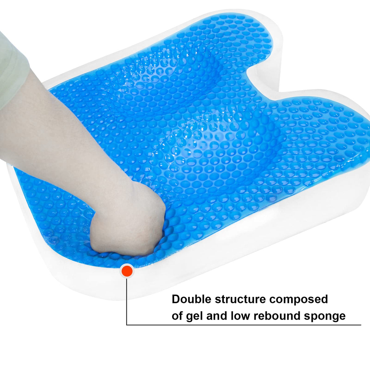 Side profile of U-shaped massage table chest bolster