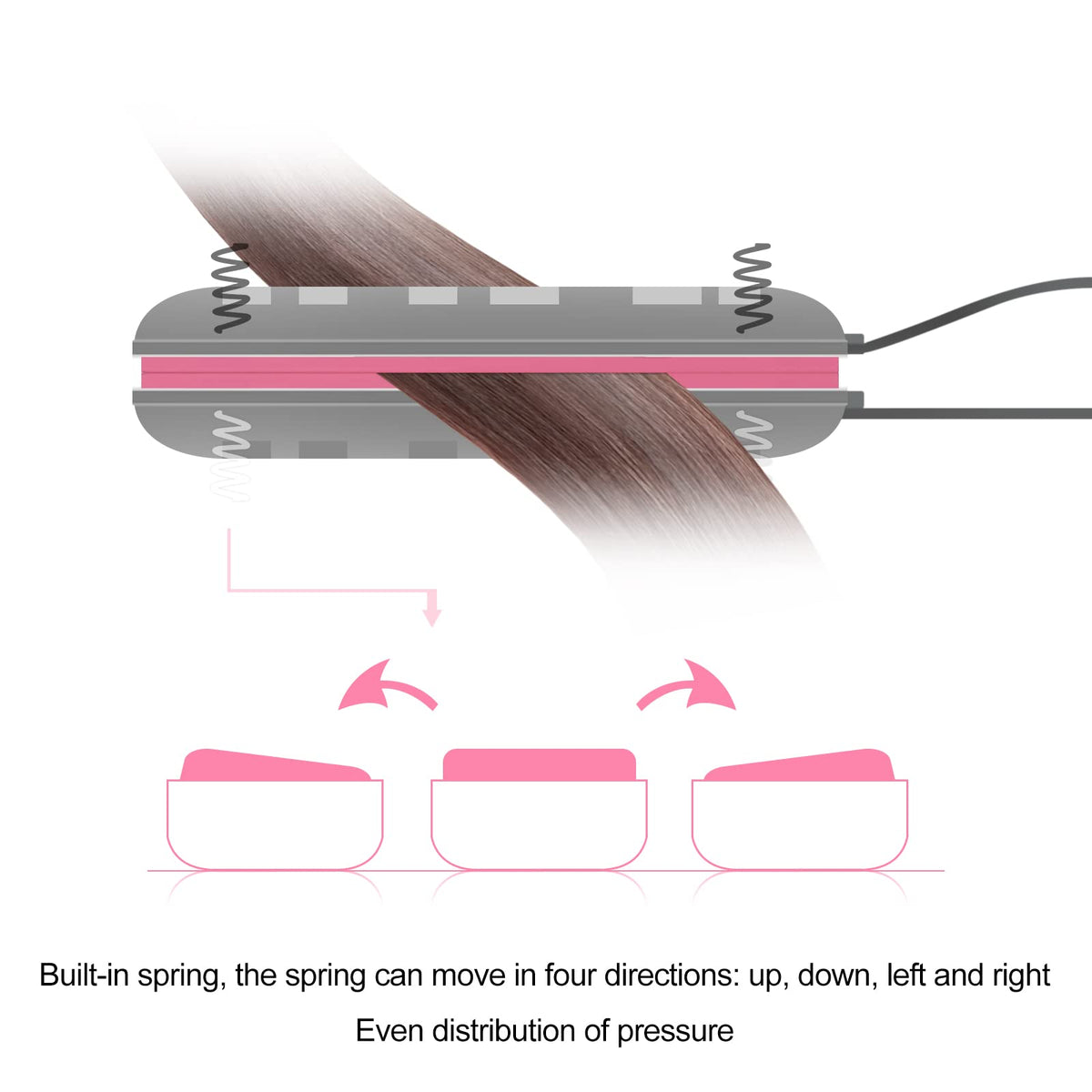 Compact portable flat iron in white storage box