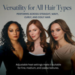 Stylist using Bio Ionic 10X to create waves on model