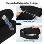Interior compartments of Mokura hair tool organizer