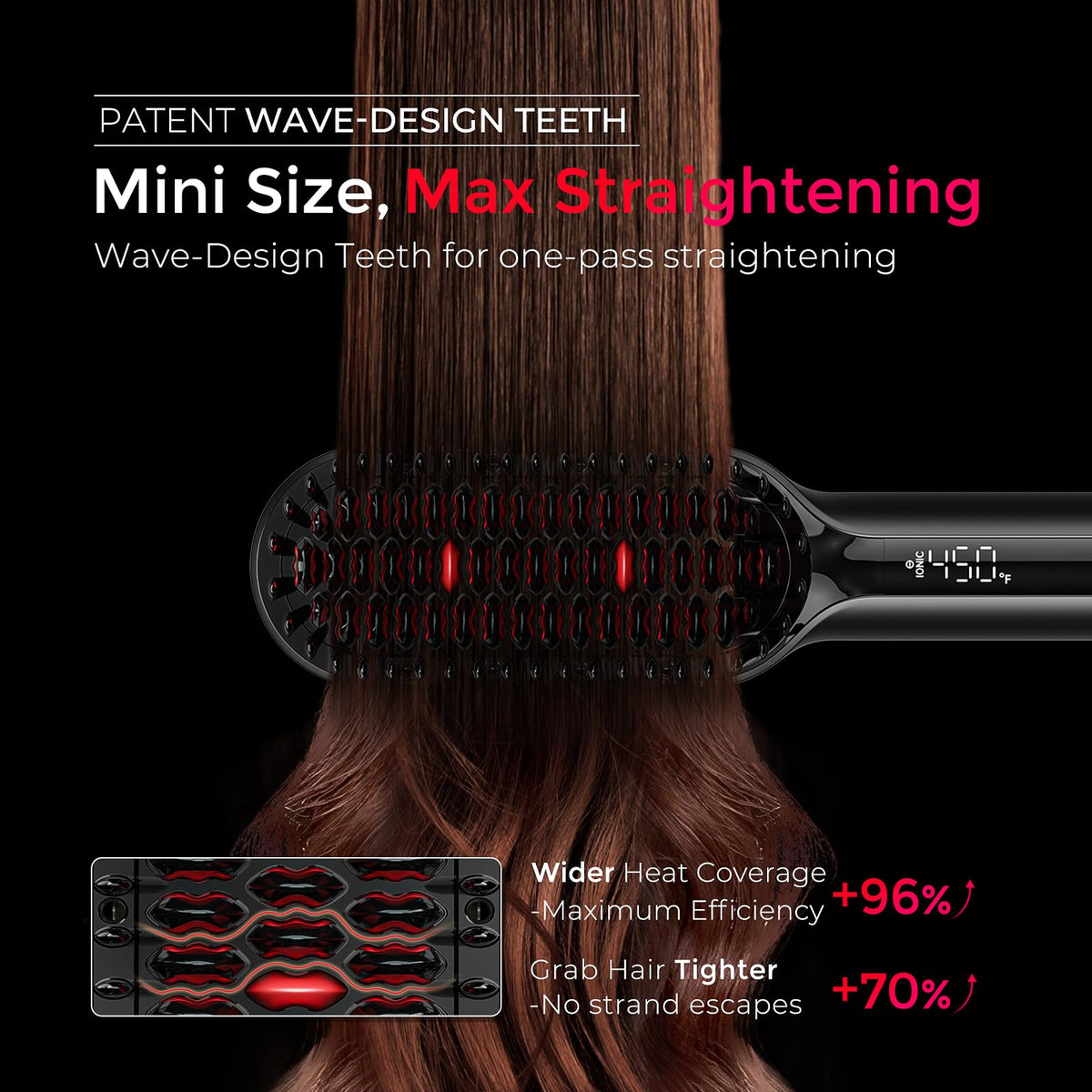 Side profile of Tymo lightweight hair hot comb
