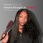 Tymo compact hair straightener brush with temperature control buttons