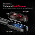 Travel friendly Tymo hair straightener brush with carry bag