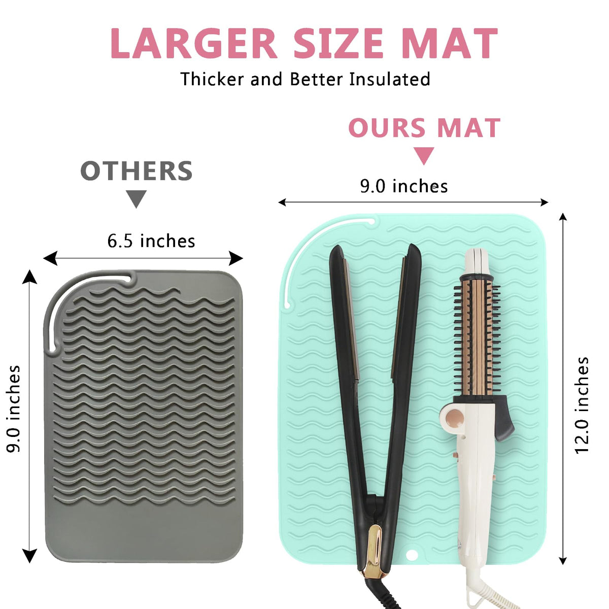 Wroruner silicone mat used as a portable pouch for flat iron