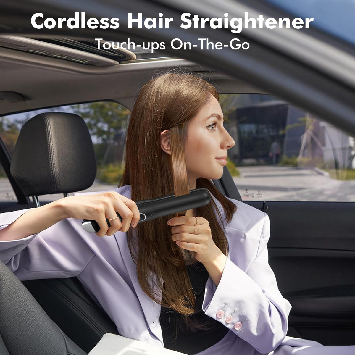 Side profile of Sunmay cordless travel flat iron