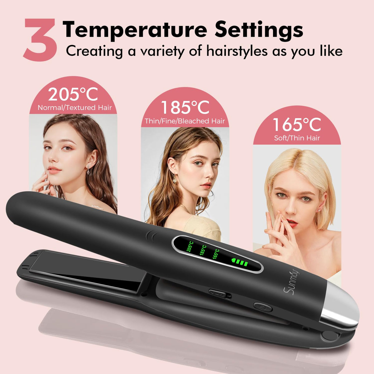 Sunmay portable straightener held in hand for size reference