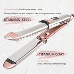 Rozamor professional hair straightener titanium plates detail