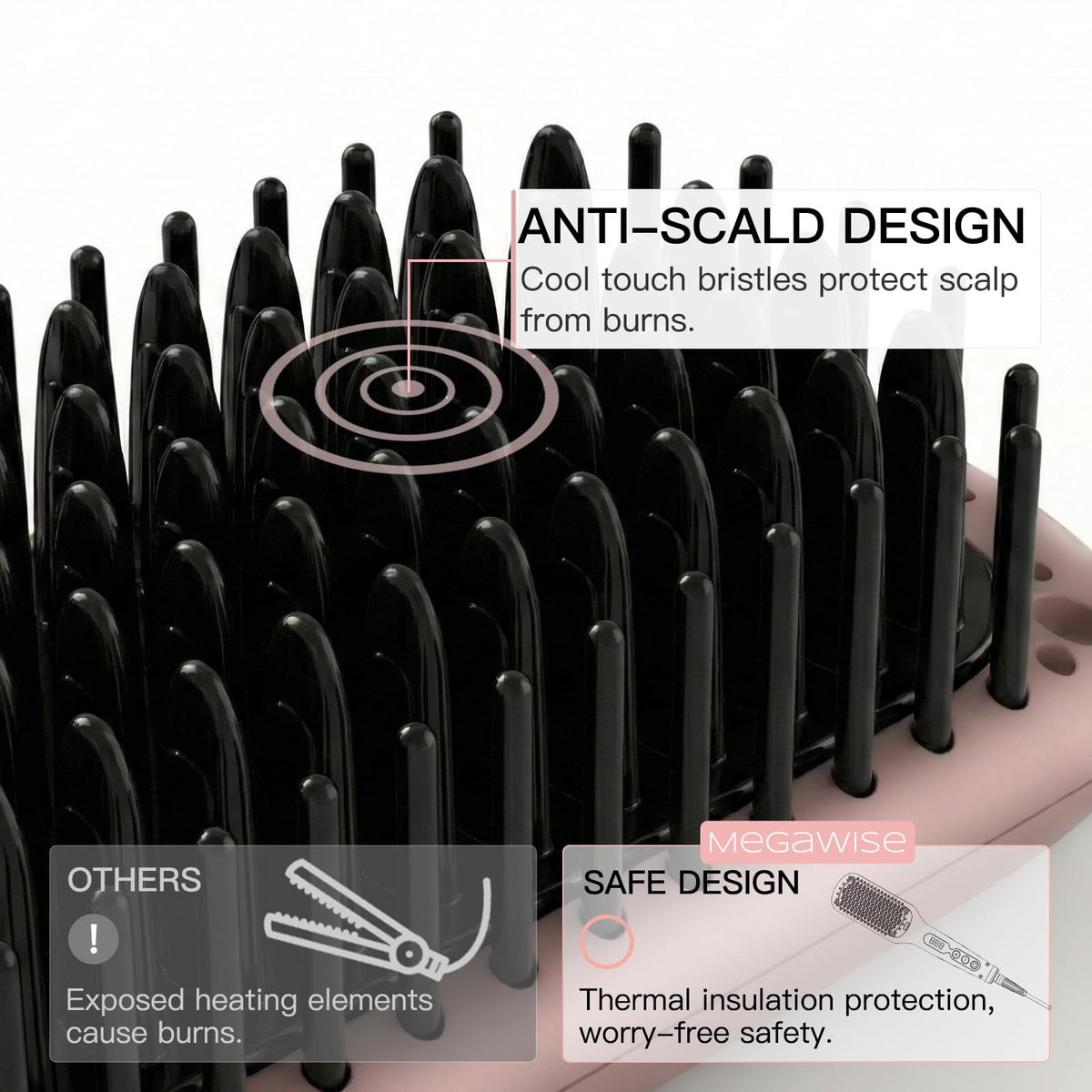 Packaging and contents of authentic USA imported Megawise hair tool