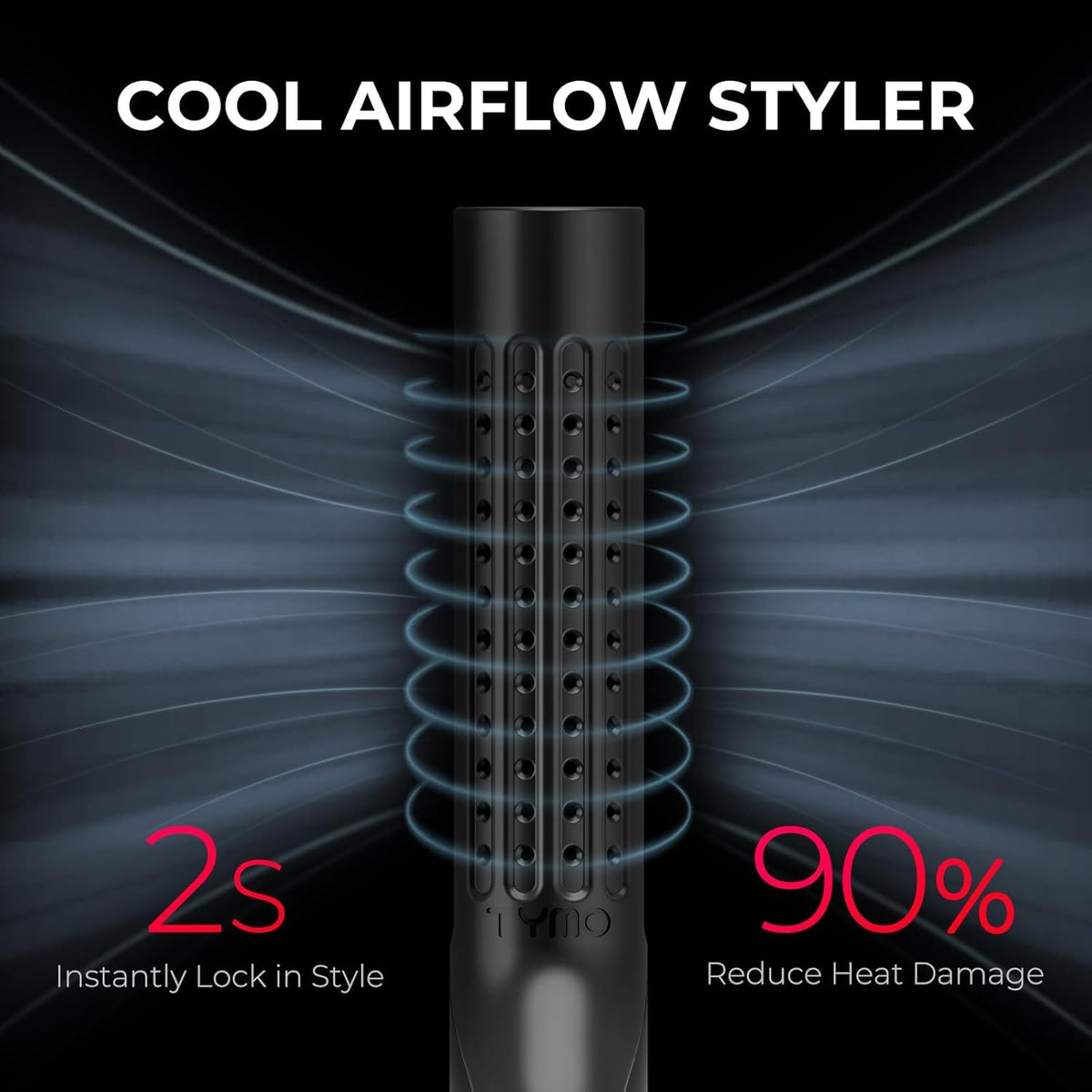 Close up of Tymo Airflow 2.0 ceramic plates and ionic vents