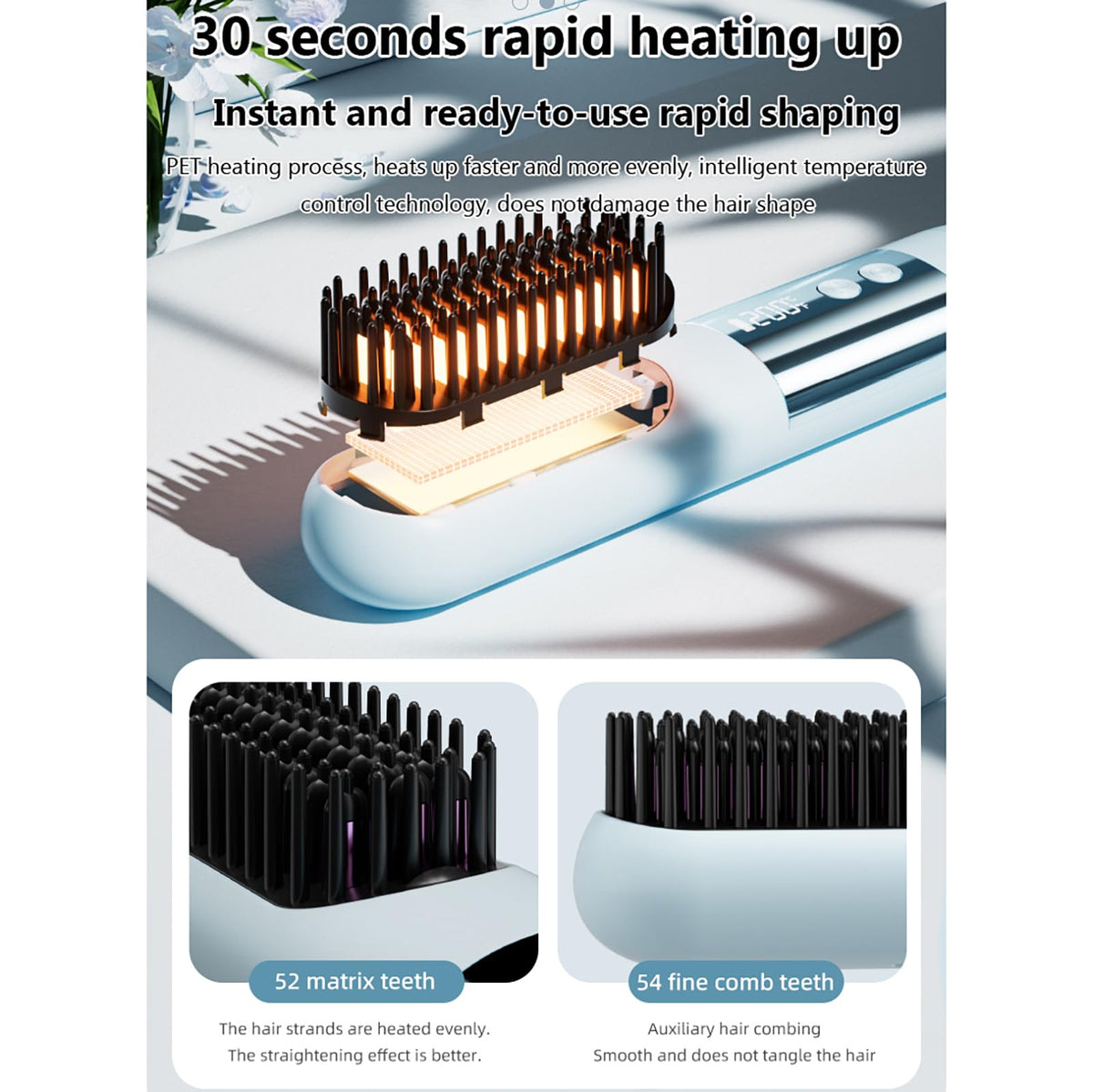 Go Brush Pro dual-tooth design for hair detangling