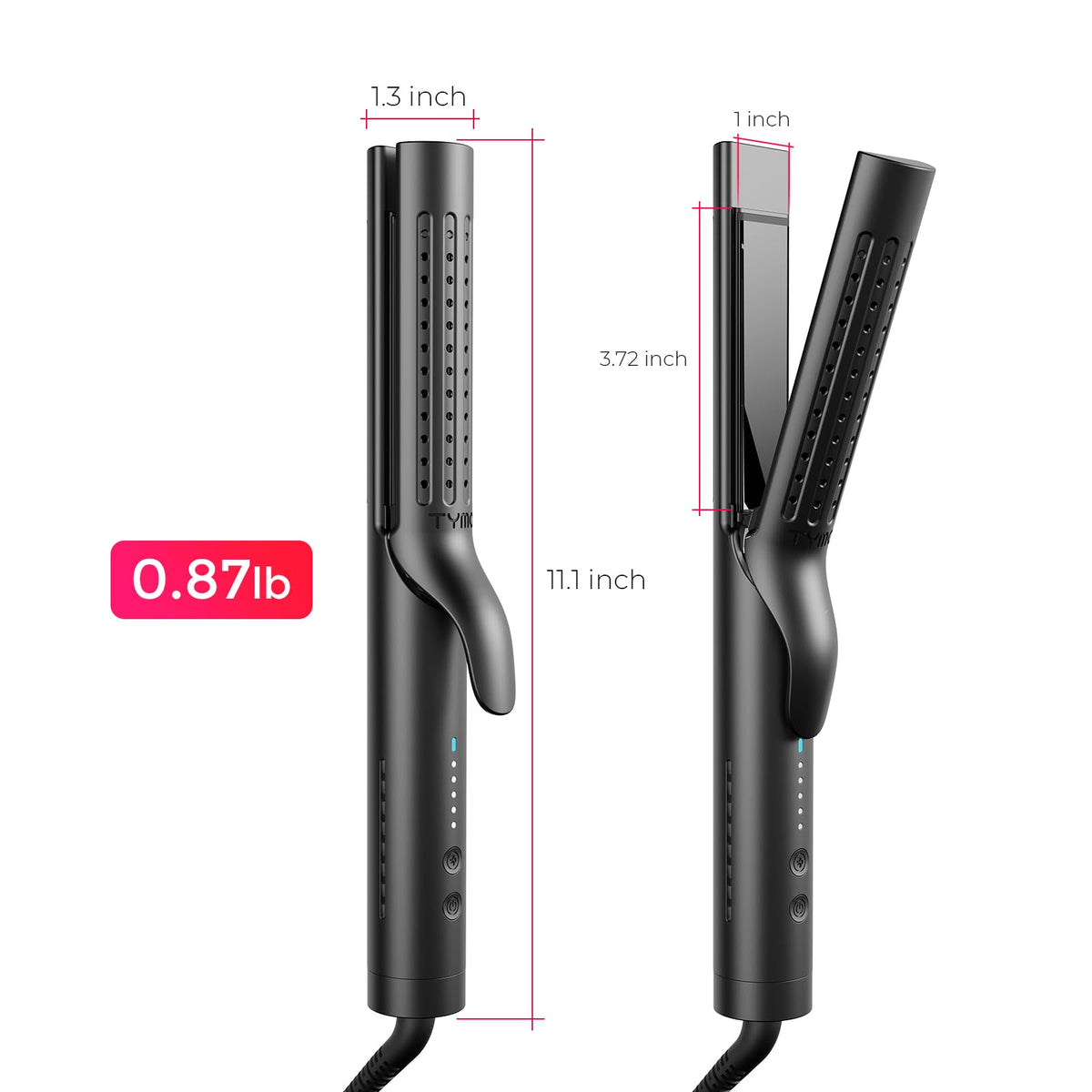 Hair styled with Tymo Airflow 2.0 showing shiny results
