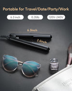 Wavytalk mini flat iron showing 0.7 inch ceramic floating plates