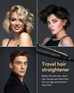 Side profile of wavytalk mini flat iron for travel