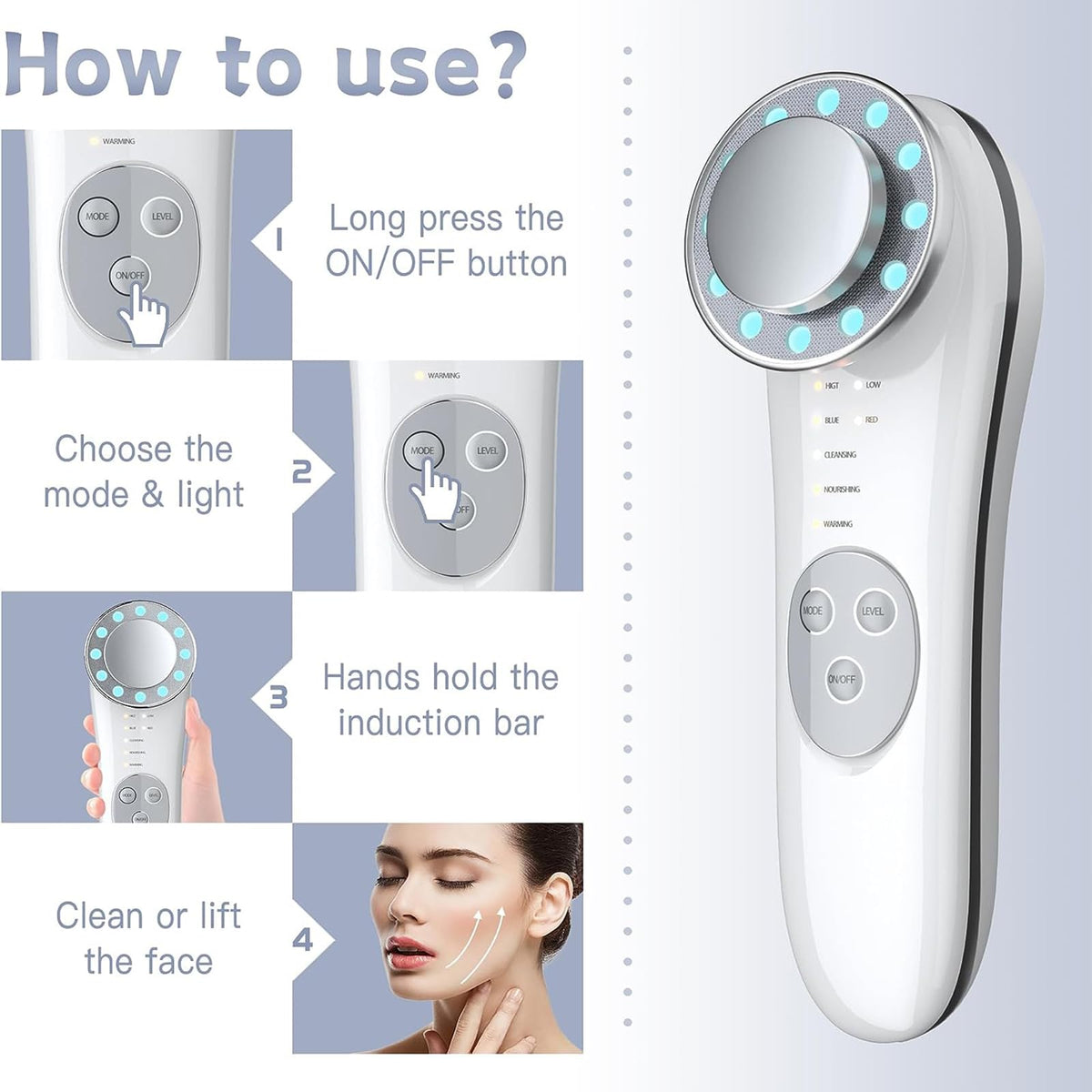 Ericat facial massager for reducing fine lines and wrinkles.